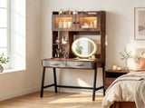 Vanity Desk with 360&deg Lighted Mirror & Charging Station, 3 Color Lights Dimmable, Illuminated 44669892