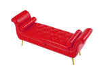 ZUN Red, PU Leather, Metal Feet Upholstered Ottoman Bedroom Lounge Ottoman Flip Top Storage Sofa Bench 22859043