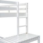 ZUN Twin High Loft Bed with Ladder landing Platform, Ladders, Guardrails,White 83037677