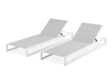 5-Level Adjustable 2-Piece Outdoor Chaise Lounge, Durable Aluminum Frame & Textilene Mesh, Perfect N779P281907W
