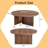 Versatile Walnut-Finished MDF Round Coffee Table for Diverse Interior Styles, Blending Modern W3226P278925