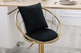 Black velvet bar chair, pure gold plated, unique design,360 degree rotation, adjustable W117065087