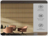 24" x 24" Acoustic Wood Slat Wall Panels, 4-Pack Sound Absorbing Decorative Panels for Home & Office 31208851