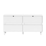 ZUN 59" Rattan Dresser with Drawers, 6 Drawer Dresser for Bedroom, Clothes Storage Cabinet for Bedroom, W757P209514