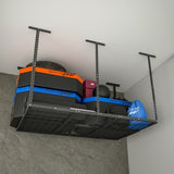 ZUN 4 ft. x 6 ft. Overhead Garage Storage Rack Heavy Duty Metal Garage Ceiling Storage Racks 77090397