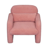 Stylish and Minimalist Teddy Fleece Single Sofa Chair with Arms and Pillow, Armchair, Accent Chair W1716P196472