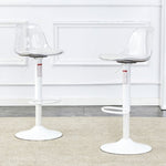 ZUN Modern minimalist bar chairs and bar stools. Can rotate 360 &deg; and adjust lifting. PET backrest and W1151135513