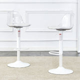 ZUN Modern minimalist bar chairs and bar stools. Can rotate 360 &deg; and adjust lifting. PET backrest and W1151135513