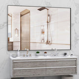 Oversized Bathroom Mirror with Removable Tray Wall Mount Mirror,Vertical Horizontal Hanging Aluminum W708P297635