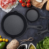 3 Skillet Bundle 6 inches and 8 inches with 10 inch Set of 3 Cast Iron Frying Pans Non-Stick Oven 45468273