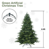Artificial 6.5ft Green Christmas Tree with 2225 PE/PVC Mixed Branch Tips, Steel wire, Hinged Premium 33202423