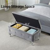 Tufted Storage Ottoman Bench For Bedroom End Of Bed Large Upholstered Storage Benches Footrest With W2268P146701