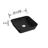 DAX Ceramic Square Bathroom Vessel Basin Black Matt B2702P227023