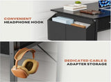 32 Inch Small Desk Computer Desk with 2 Fabric Drawer Storage Bag Iron Hook Gaming Writing Table, 98179207