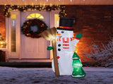 6.2FT Lighted Christmas Inflatable Decoration, Inflatable Snowman Holding Groom, Funny Blow Up Yard 19172104