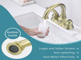 Bathroom Faucet 2-Handle Brushed Gold with 360 Degree Rotating Spout, Crescent Moon Style 4-inch 79782502