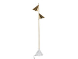 65" Metal Floor Lamp in Brushed Gold Metal with White Faux Marble Metal Base B202P224137