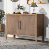 ZUN U-Style Storage Cabinet Sideboard Wooden Cabinet with 2 Metal handles and 2 Doors for Hallway, WF299849AAA