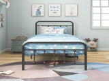 Metal Platform Bed Frame with Headboard No Box Spring Needed Twin BLACK W84068777