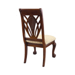 ZUN Elegant Design Traditional Side Chairs 2pc Set Dark Cherry Finish Brown Fabric Seats Dining B01152166