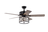 ZUN 52'' Low Profile Ceiling Fan with Lights,Blade Dark Wood Ceiling fan 18139432