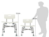Medical Bathroom Safety Shower Tub Heavy Duty Aluminium Alloy Bath Chair Bench with Back White 77592932