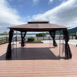 ZUN 13x10 Outdoor Patio Gazebo Canopy Tent With Ventilated Double Roof And Mosquito net W41942173