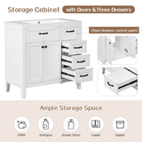 36" Bathroom Vanity without Sink, Cabinet Base Only, Bathroom Cabinet with Drawers, Solid Frame and WF296707AAK