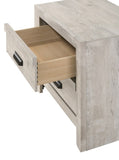 1pc Contemporary Nightstand End Table with Two Storage Drawers Rustic Beige Gray Finish Bedroom B011P163879