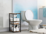 Freestanding Bathroom Shelf with Drawer Toilet Paper Storage Stand Organizer, Black 37253017