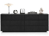 Handleless 6-Drawer Dresser with Grille Finish P2 Particleboard MDF & Melamine Veneer 57528070
