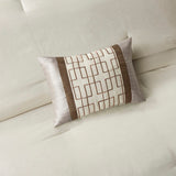 7 Piece Comforter Set Taupe/Brown Queen B03597132