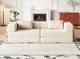 72.4 inch convertible sofa bed, corduroy fabric sofa with two side storage pockets and two cushions, W3505P355570