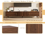 Mid Century TV Stand 2 Drawers, Media Console Table for TVs up to 80'', Entertainment Center N710P222772P