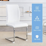 ZUN Luxury Simple Arch Chair - Set of 4 White PU Material High Resilience Dining Chair with Arched Metal W1151P154858