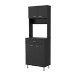 ZUN Bay Area Pantry, Two Door Cabinets, One Drawer, Four Adjustable Metal Legs B128P148663