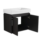 24 Inch Bathroom Vanity with Ceramic Basin, Wall Mounted Floating Vanity Sink Combo, Wooden Storage W1972P190342