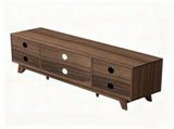 Wood Fluted TV Stand for TVs up to 70 Inch, Mid Century Modern Low Profile TV Console Cabinet with 08236084