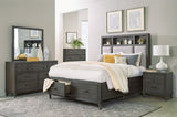 ZUN Transitional Style Gray Finish 1pc Dresser of 7 Drawers Dark Bronze Handles Wooden Bedroom Furniture B011P147531