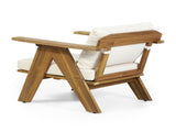 Outdoor Acacia Wood Club Chairs with Cushions , Teak Finish Beige, 30.75" W x 30.25" D x 70856.00BGE