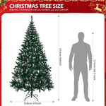 ZUN 7 FT Snow Tipped Artificial Christmas Tree with DIY 150 Warm Lights, Remote Control, 1100 Branch 78856463