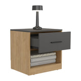 Alder 19.7" High One Drawer Nightstand Side Table end Table with Open Shelf for Bedroom, Home B200P286964