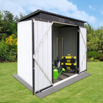 ZUN Outdoor storage sheds 4FTx6FT Pent roof White+Black W1350127885