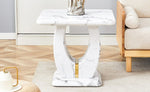 ZUN Modern Minimalist White Marble-Patterned MDF Square Coffee Table. Add a quiet and cozy atmosphere to W1151P211301