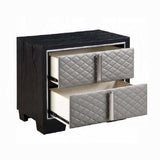Silver and Black 2-Drawer Nightstand B062P209013