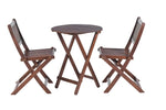 ZUN 3-Piece Acacia Wood Bistro Set, Wooden Folding Patio Furniture for Garden Backyard Balcony Porch w/ 04266338