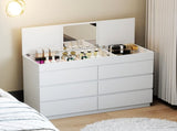 White embossed P2 12mm particleboard with melamine veneer, 120*40*85.5cm, six-drawer cabinet with 20223750