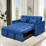 Modern Velvet Loveseat Futon Sofa Couch Pullout Bed, Small Love Seat Lounge Sofa w/Reclining T3411P309639