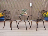 3 PCS Outdoor Bistro Set,Outdoor Patio Set, All-Weather Cast Aluminum Bistro Table Set for Backyard, 68244949