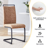 Modern Dining Chairs, Technology cloth High Back Upholstered Side Chair with C-shaped Tube Black W115149179